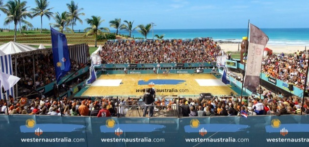 An artist's mock up of the Basketball Courts in Broome